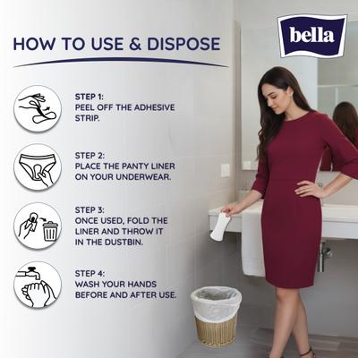 Bella Serenity Ultra Thin Panty Liners for Women (L) 60's - Panty Liners
