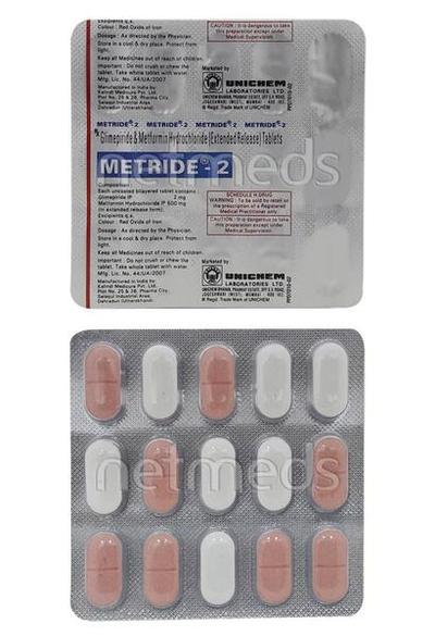 Metride 2mg Tablet 15'S - Diabetes-Ant