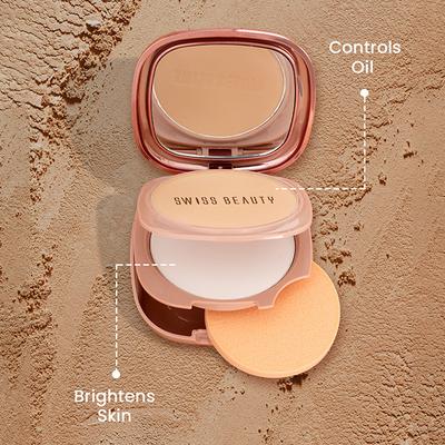 Swiss Beauty Matte & Set Duo Compact-Honey 10 gm - Compact Powder