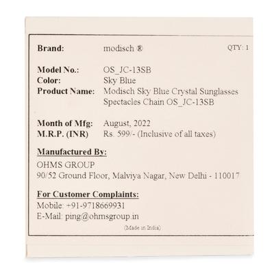 Modisch Sky Blue Crystal Sunglasses Chain (JC-13Sb) 1's - Wearables Sunglasses