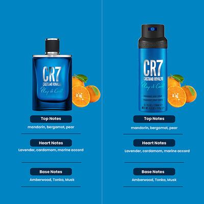 Cristiano Ronaldo CR7 Play It Cool Eau De Toilette 50ml + Cool Fragrance Body Spray 150ml 2's - Men Perfumes (Edt/Edp)