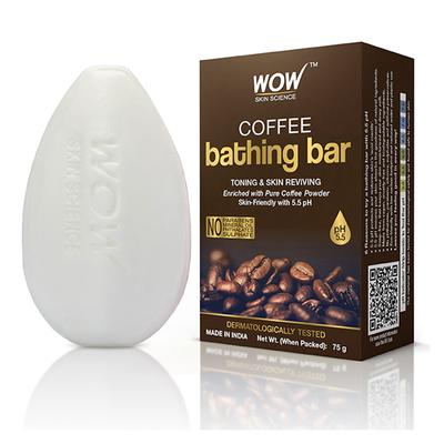 WOW Skin Science Coffee Bathing Bar Skin-Friendly with 5.5 pH 75 gm - Soaps