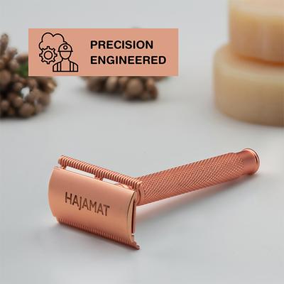 Hajamat Spade Safety Razor, Ultra High Grade Stainless Steel 304, Rose Gold Finish 1's - Razors & Cartridges