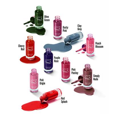 Lakme 9To5 Primer + Gloss Nail Colour Red Splash 6 Ml - Nail Polish