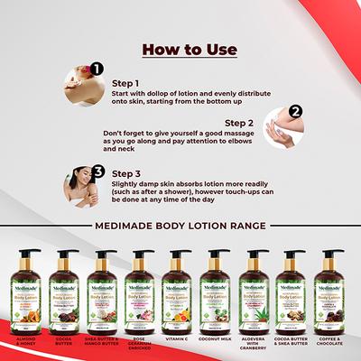 Medimade Aloevera With Cranberry Moisturizing Body Lotion 300 ml - Lotions & Creams