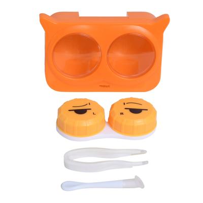 Modisch New fashion Lazy Eyes Contact Lens Case - Orange 1's - Eyecare Lenses