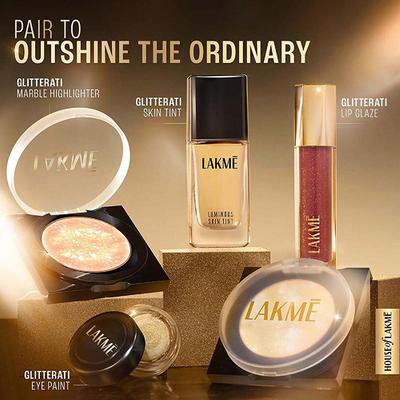 Lakme Glitterati Marble Highlighter 02 Shimmer Rose 7 gm - Highlighters & Illuminators