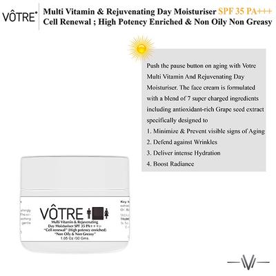 Votre Multi Vitamin & Rejuvenating SPF 35 PA++ Day Moisturiser 50 gm - Face Moisturizers