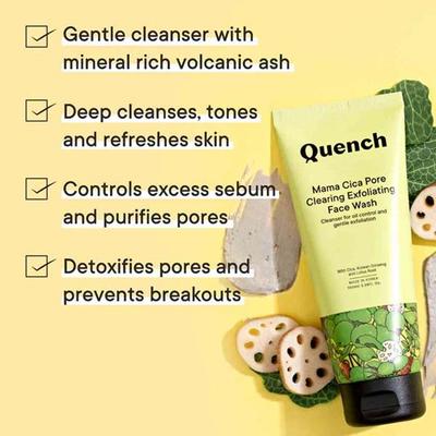 Quench Botanics Mama Cica Pore Clearing Exfoliating Face Wash 100 ml - Face Wash & Cleansers