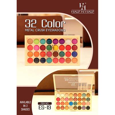 Half N Half 32 Colour Metal Crush Eyeshadows, Multicolor - 02 36 gm - Eye Shadow Palettes
