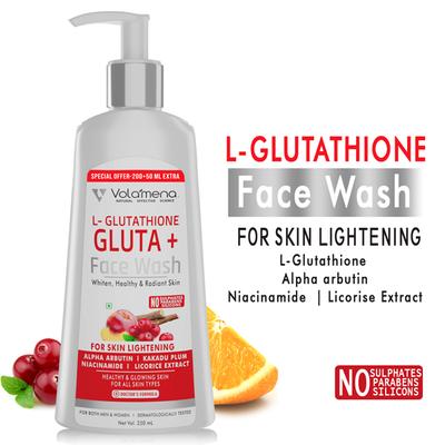 Volamena L -Glutathione Gluta + face Wash 250 ml - Face Wash & Cleansers