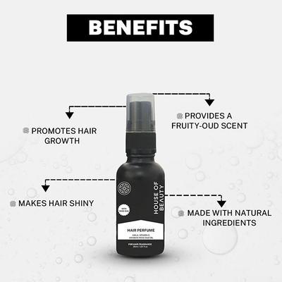 House of Beauty Hair Perfume with Oud For Hair Strengthening, Thickening & Growth 30ml - Hair Sprays & Mists
