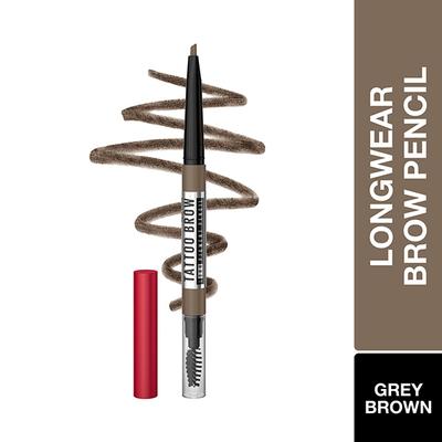 Maybelline New York Tattoo Brow 36 Hr Brow Pencil Grey Brown Waterproof Eyebrow Pencil with Precision Tip 0.25 gm - Eyebrow Pencils & Enhancers
