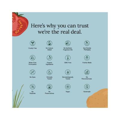 Juicy Chemistry Potato ,Tomato & Lemongrass- Organic Soap For Tan Removal 100.0 gm - Soaps