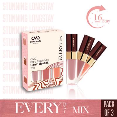 Charmacy Milano Bare Essentials Liquid Lipstick Trio - Everyday Mix 16.8 ml - Lip Kits & Palettes