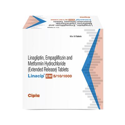 LINACIP EM 5/10/1000 Tablet 10's - Diabetes-Ant