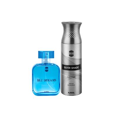 Ajmal Blu Dreams EDP Citurs Fruity Perfume And Silver Shade Homme Deodorant Citrus Woody Fragrance 300 ml - Men Perfumes (Edt/Edp)