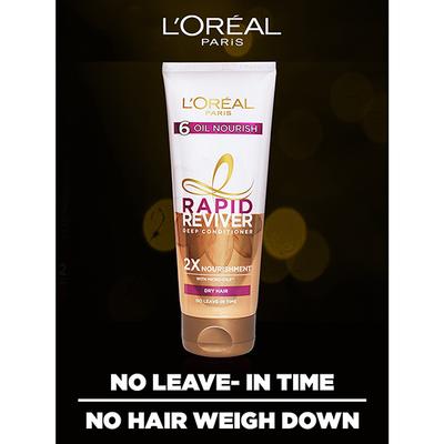 L'Oreal Paris Rapid Reviver 6 Oil Nourish Deep Conditioner 2X Nourishment with Micro Oils 180ml - Conditioners