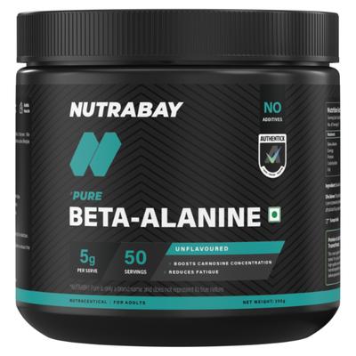 Nutrabay Pure Beta Alanine Amino Acid Powder - Unflavoured 250 gm - Amino Acids