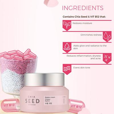 The Face Shop Chia Seed Advanced Vit B12 Hydro Cream 50ml - Face Creams