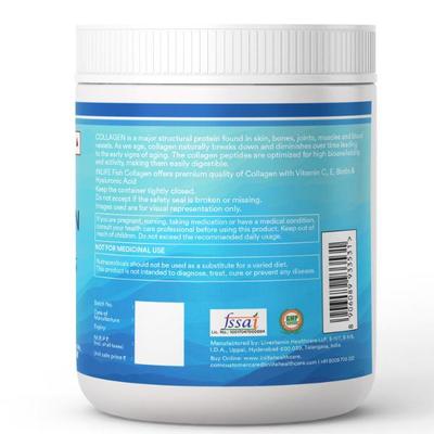 INLIFE Hydrolyzed Fish Collagen Powder - Orange Flavour 200 gm - Hair & Skin