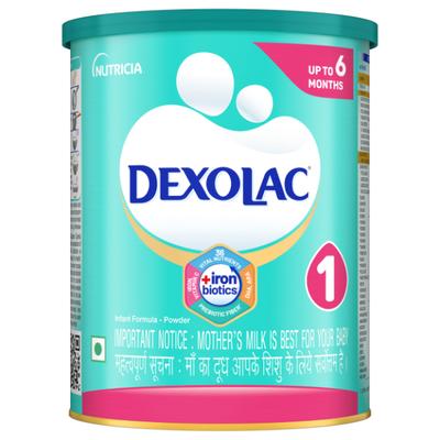 Dexolac Stage 1 Infant Formula for  Babies (0-6 months) 400 g (Tin) - Kids Nutrition