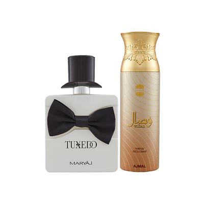 Maryaj Tuxedo EDP Spicy Woody Perfume And Ajmal Wisal Deodorant Floral Musky Fragrance 300 ml - Perfumes (Edt/Edp)