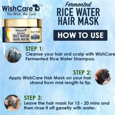 WishCare Fermented Rice Water Hair Mask- Strength &rowth Formula 200 ml - Hair Masks & Packs