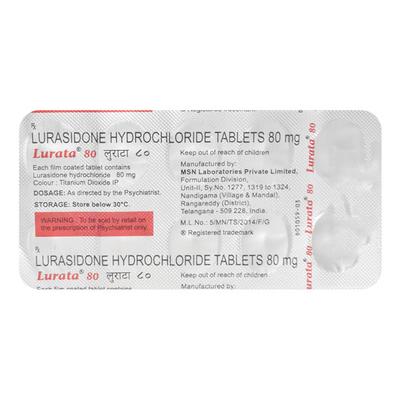 Lurata 80mg Tablet 10'S - Schizophrenia-Aps