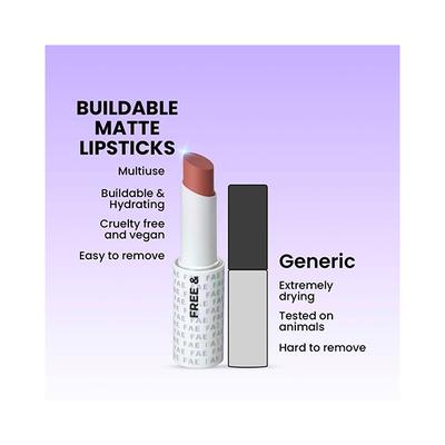 FAE Beauty Terracotta Buildable Matte Lipstick Shade Too Wild 3.5 gm - Lipsticks