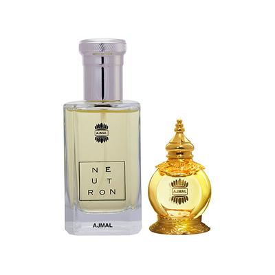 Ajmal Neutron EDP Citrus Fruity Perfume And Mukhallat Al Wafa Concentrated Perfume Oil Oriental Musky 112 ml - Perfumes (Edt/Edp)