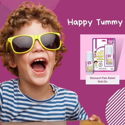 The Old Natural Junior Happy Tummy Stomach Pain Relief Roll On - Dill, Hing & Fennel Oil 50 ml - Pain Relief (Ayush)