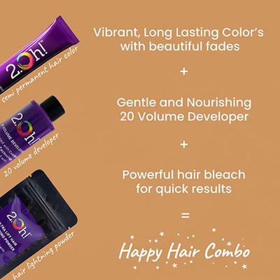 2.Oh! Semi Permanent Hair Color + Lightning Kit - Golden Glaze Combo 1's - Hair Creams