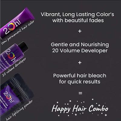 2.Oh! Semi Permanent Hair Color + Lightning Kit - Charcoal Combo 1's - Hair Creams