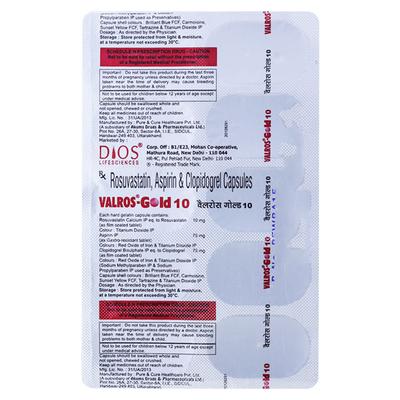 VALROS GOLD 10mg Capsule 10's - High Cholesterol-Dys