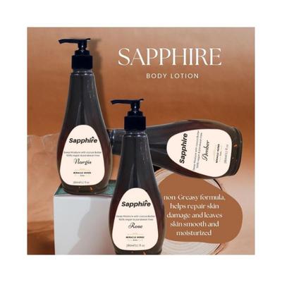 Miracle Herbs Deep Moisture with cocoa Butter 100% vegan & parabean free Sapphire Body Lotion Nargis 380 ml - Lotions & Creams