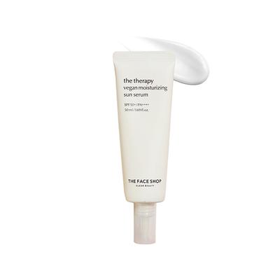 The Face Shop The Therapy Vegan Moisturizing Sun Serum SPF 50+/PA++++ 50ml - Face Sunscreen