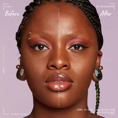 Nyx Professional Makeup Born To Glow Icy Highlighter Duo - Platinum Status 5.7 gm - Highlighters & Illuminators