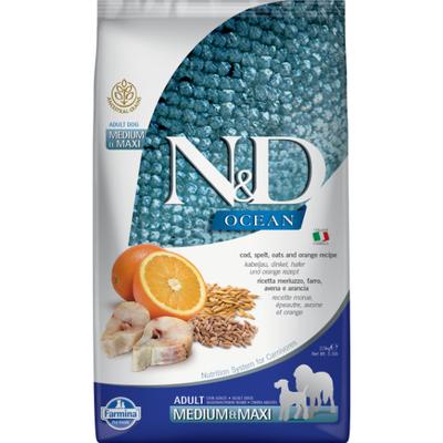 Farmina N&D Ocean Dog Food - Cod, Spelt, Oats & Orange (Adult Medium & Maxi) 2.5 kg - Petfood