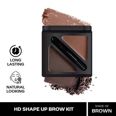 Faces Canada Hd Shape Up Brow Kit - Brown 02 Eyebrow Duo Kit - Wax & Powder With Brush 1's - Eyebrow Pencils & Enhancers