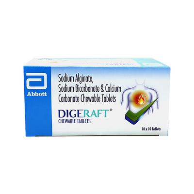 DIGERAFT MINT FLAVOUR Chewable Tablet 10's - Ulcer/Reflux/Flatulence-Aaa