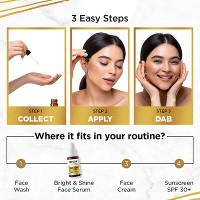 Streax Bright & Shine Face Serum 10% Vitamin C Serum & 1% Glycolic Acid 30 ml - Face Moisturizers