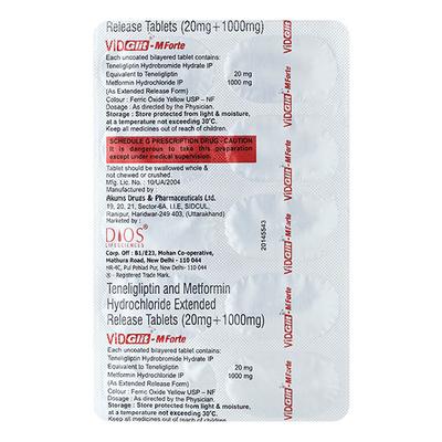 VIDGLIT M FORTE Tablet 10's - Diabetes-Ant