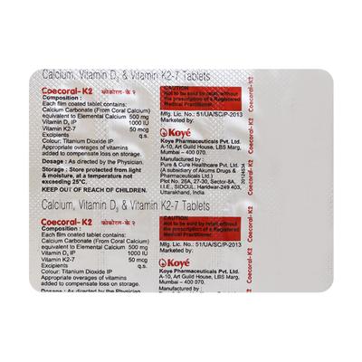 Coecoral K2 Tablet 10'S - Supplements-Cal