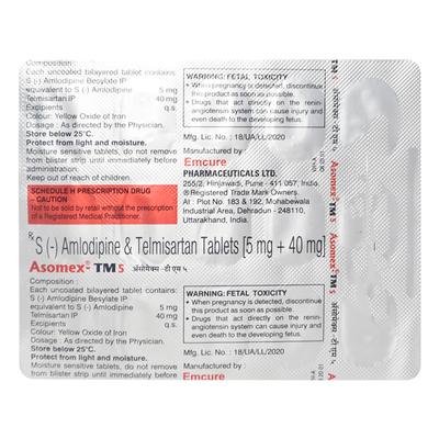 Asomex TM 5mg Tablet 15'S - Hypertension-Ana