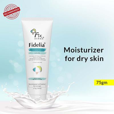 Fixderma Fidelia Moisturizing Cream, Daily Moisturizer for Dry and Chapped Skin 75 gm - Face Moisturizers