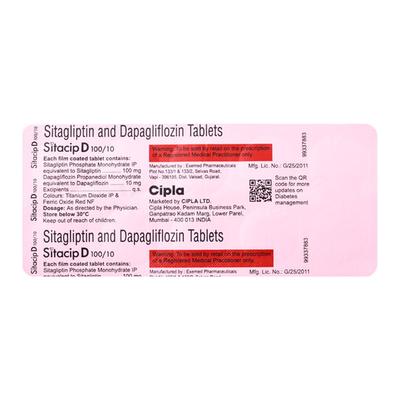 SITACIP D 100/10 Tablet 10's - Diabetes-Ant