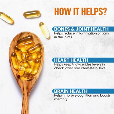 Herbal Max Omega 3 Soft Gelatin Capsule 60's - Omega Fish Oil Fatty Acids