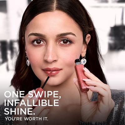 Loreal Paris Infallible Laque Resistance Lacquer-Like Shine, 16H Longwear, 614 Coral Amour 4 ml - Liquid Lipsticks