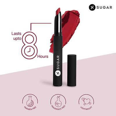 SUGAR Cosmetics Matte Attack Transferproof Lipstick - 06 Spring Crimson (Crimson Red) 2 gm - Lipsticks